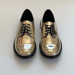 Bonton Adele Derby Shoes Gold Mirror 37EU NWOB